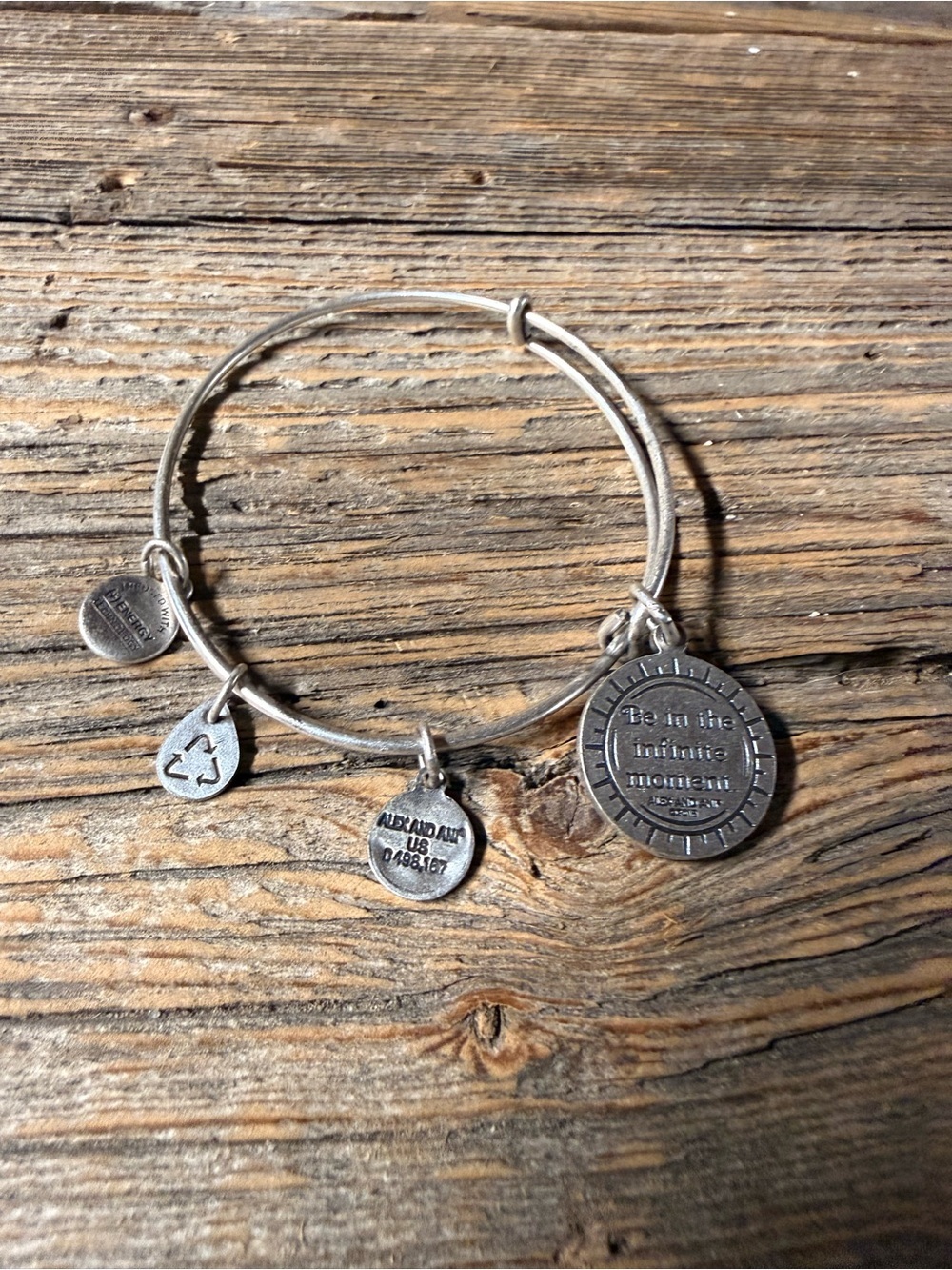 Alex and Ani silver-tone charm bangle
